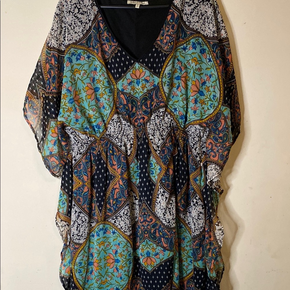 Bohemian styled Asymmetrical floral Midi Dress